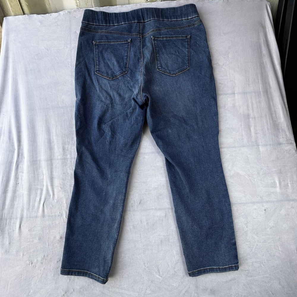 Nine West Heidi Pull-On Skinny Jeans Womens 16 Blue Denim Stretch Wear Outdoor